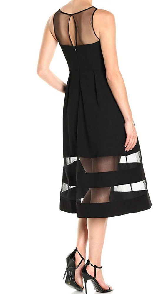 NWT Crepe and Illusion Mesh Dress - Picture 2 of 6